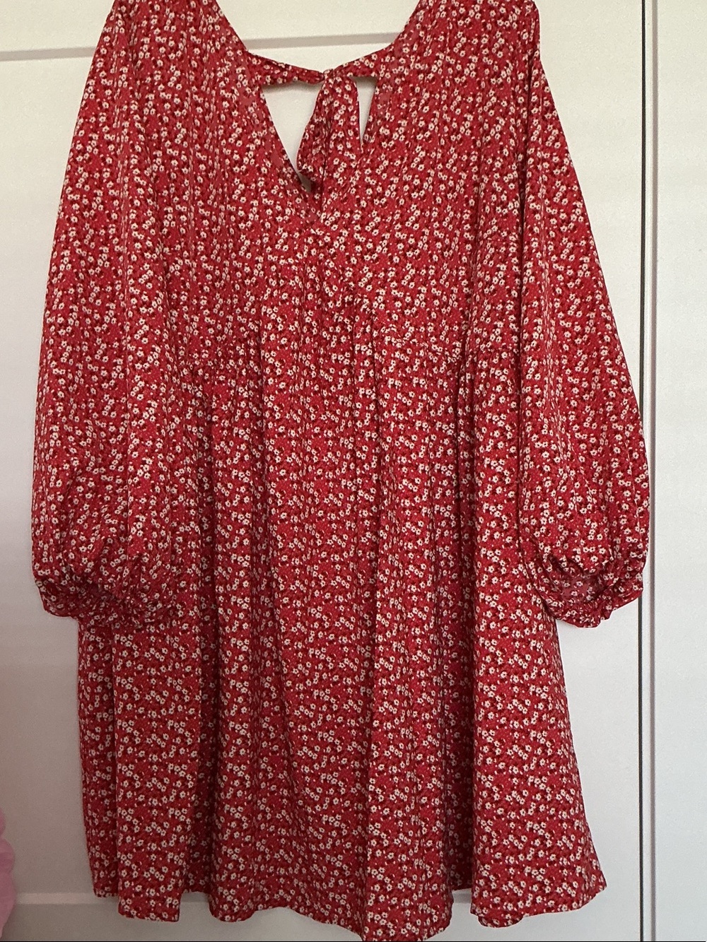 Red Floral Tie-Back Babydoll Dress or Top
Plus Size 2X